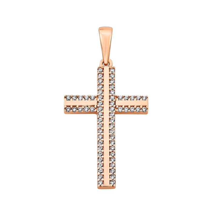 Золотий хрестик з фіанітами.Артикул UG5310577510101