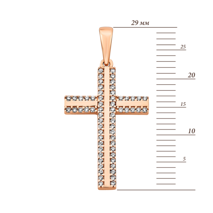 Золотой крестик с фианитами.Артикул UG5310577510101