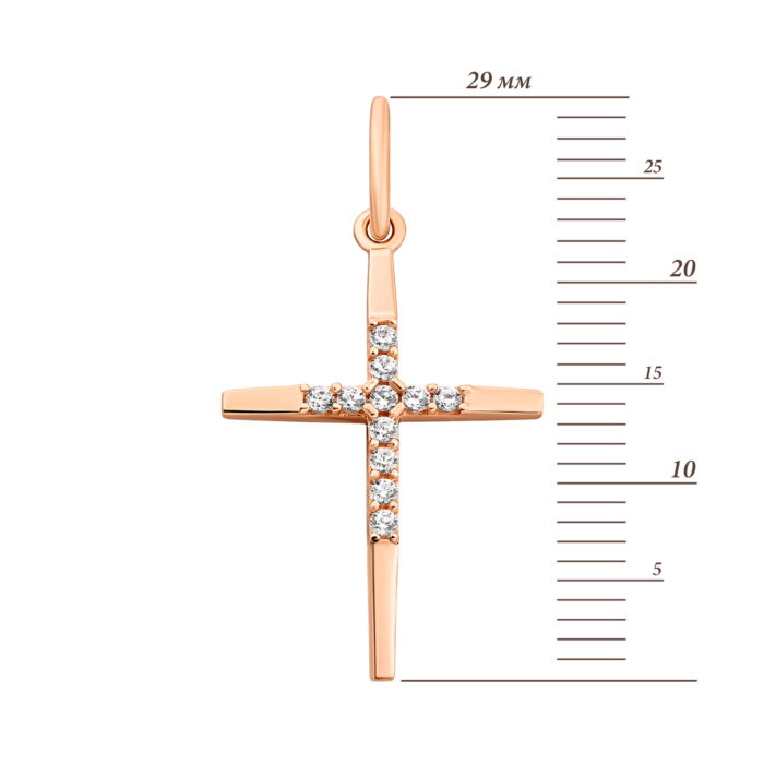 Золотой крестик с фианитами.Артикул UG5310815610101