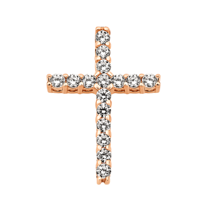 Золотий хрестик з фіанітами.Артикул UG5310833210101