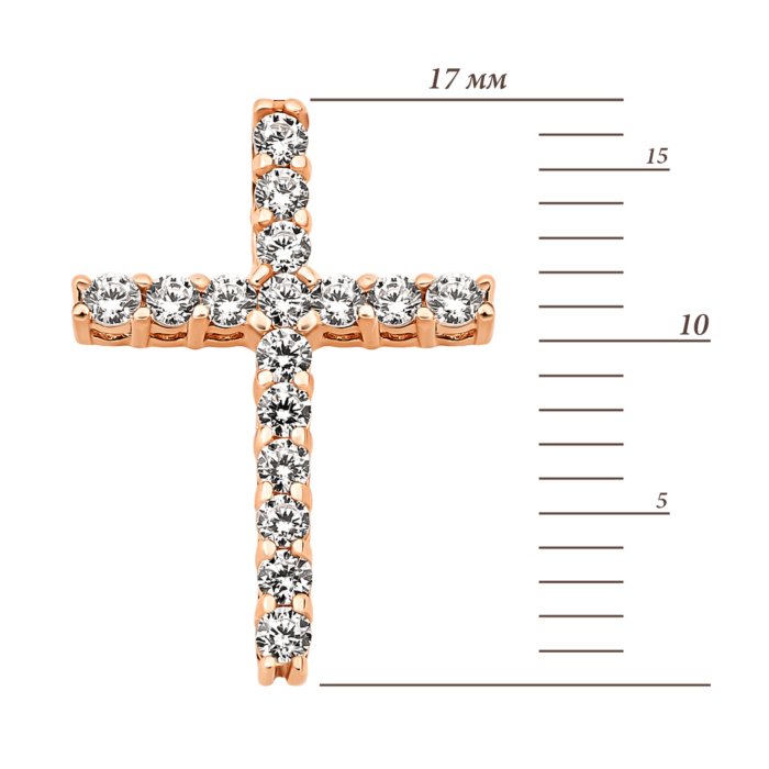 Золотий хрестик з фіанітами.Артикул UG5310833210101