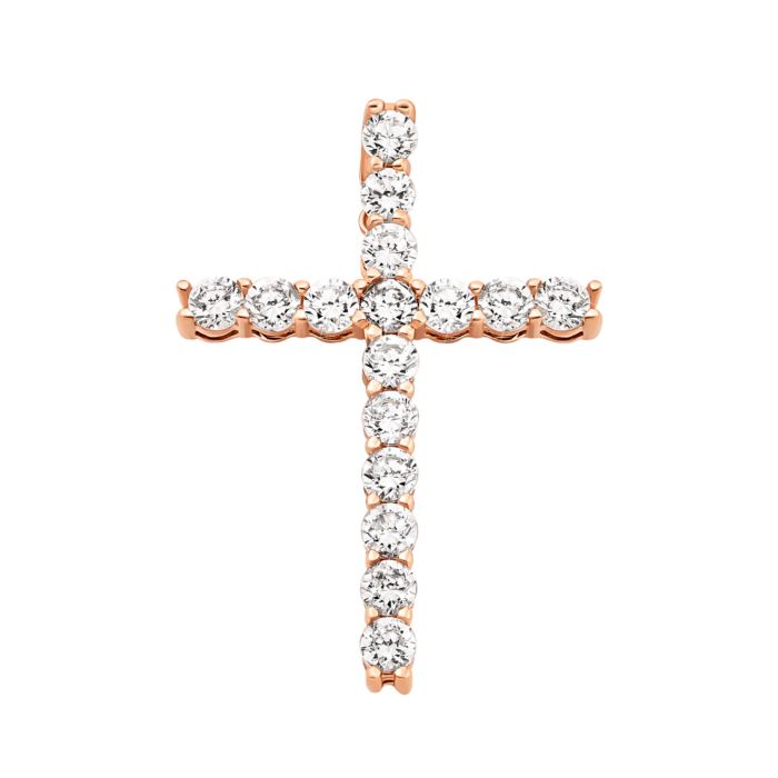 Золотий хрестик з фіанітами.Артикул UG5310833310101