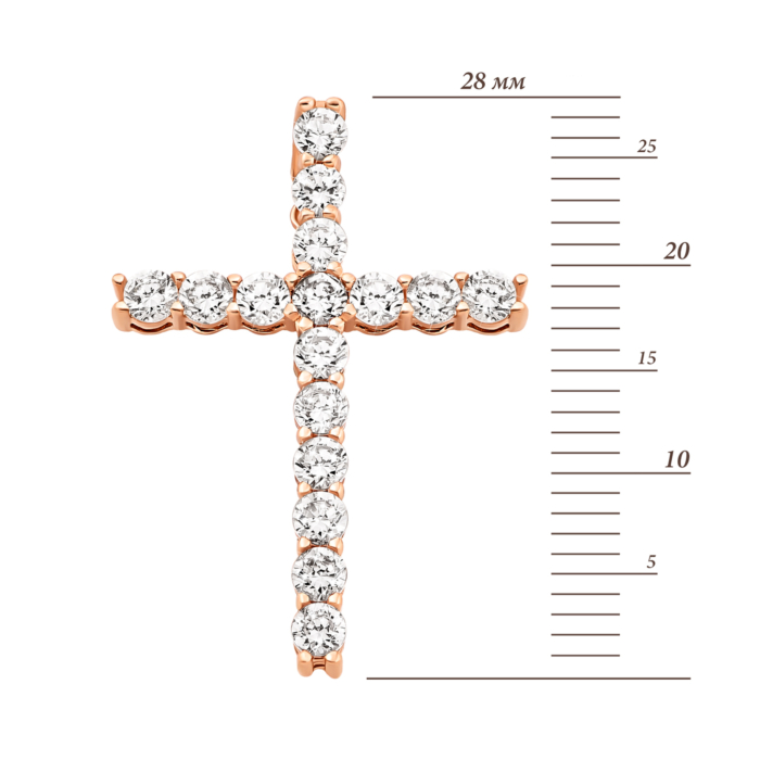 Золотий хрестик з фіанітами.Артикул UG5310833310101
