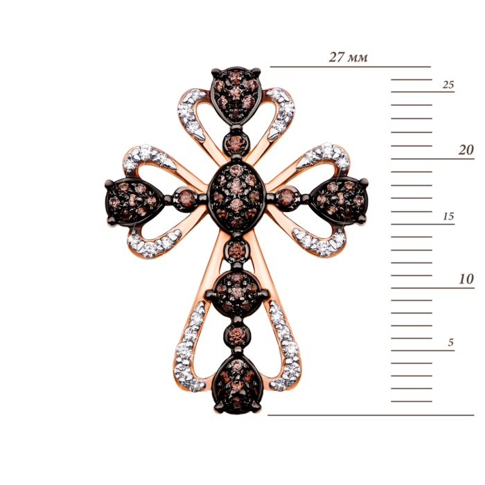 Золотой крестик с фианитами (31631/01/1/303)