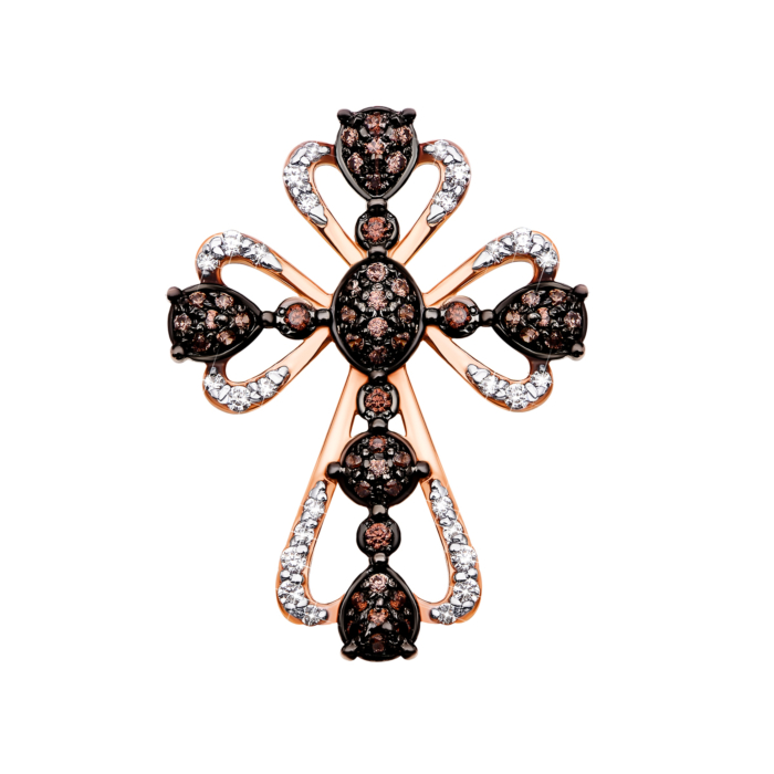 Золотой крестик с фианитами (31631/01/1/303)