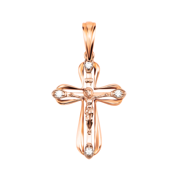 Золотой крестик с фианитами. Артикул UG5КР321и