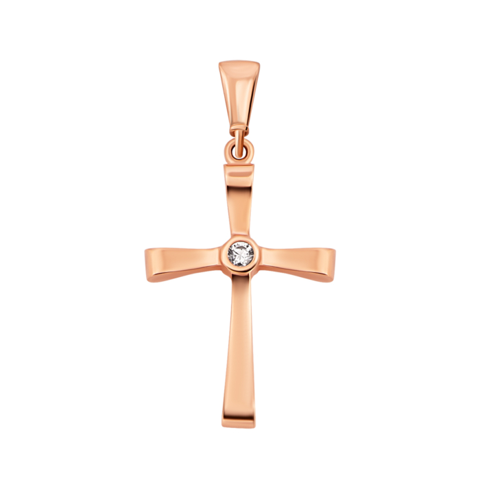 Золотий хрестик з фіанітом.Артикул UG53011022501