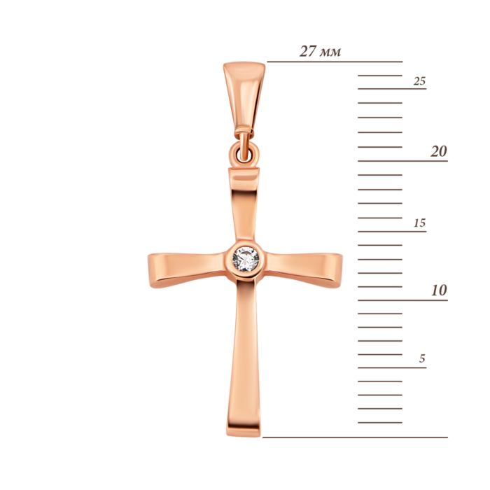 Золотой крестик с фианитом.Артикул UG53011022501