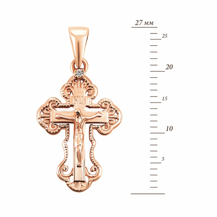 Золотий хрестик з фіанітом 3935