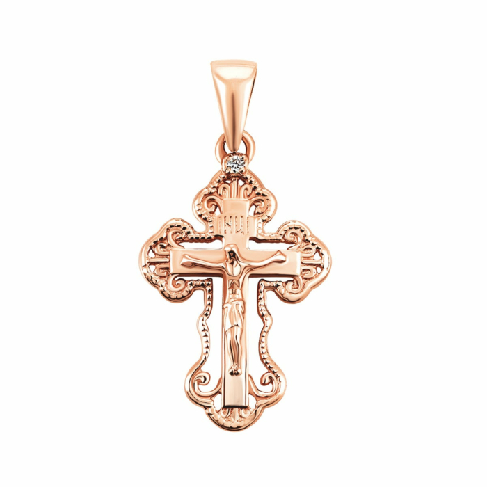 Золотий хрестик з фіанітом 3935