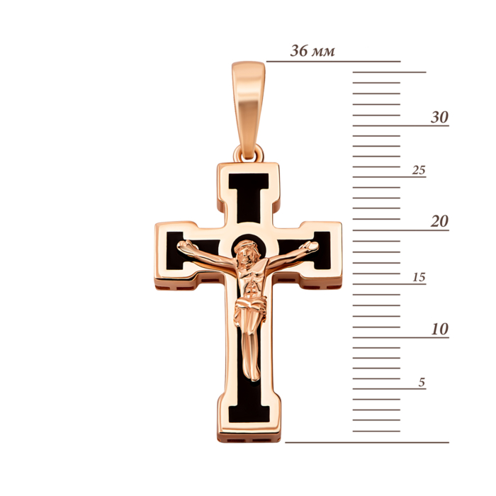 Золотий хрестик з емаллю.Артикул UG53012015901