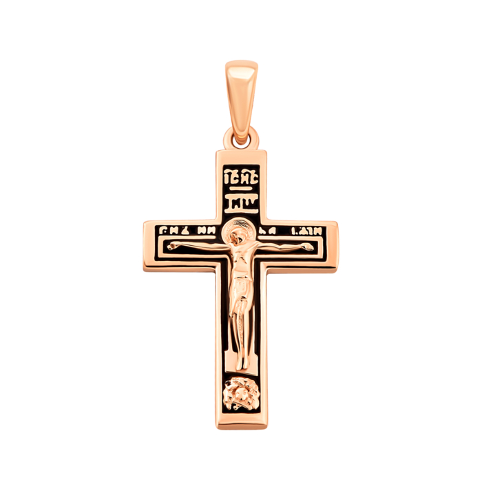 Золотой крестик с эмалью.Артикул UG5310853910101