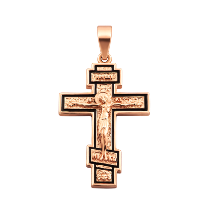 Золотой крестик с эмалью.Артикул UG5310861910101