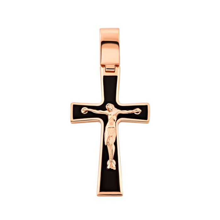 Золотой крестик с эмалью.Артикул UG5310876410101