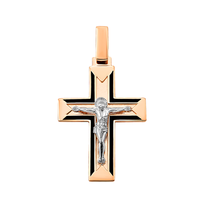 Золотий хрестик з емаллю.Артикул UG5505010ч