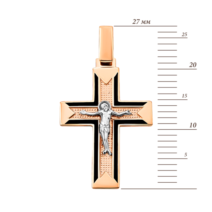 Золотий хрестик з емаллю.Артикул UG5505013ч