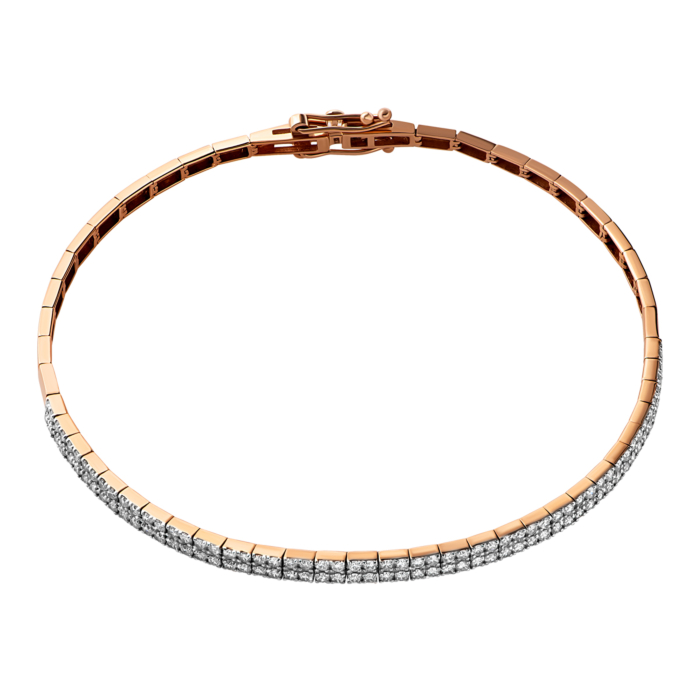 Золотий жорсткий браслет з діамантами.Артикул UG54102921201