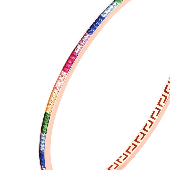 Золотий жорсткий браслет з фіанітами.Артикул UG55/12/050