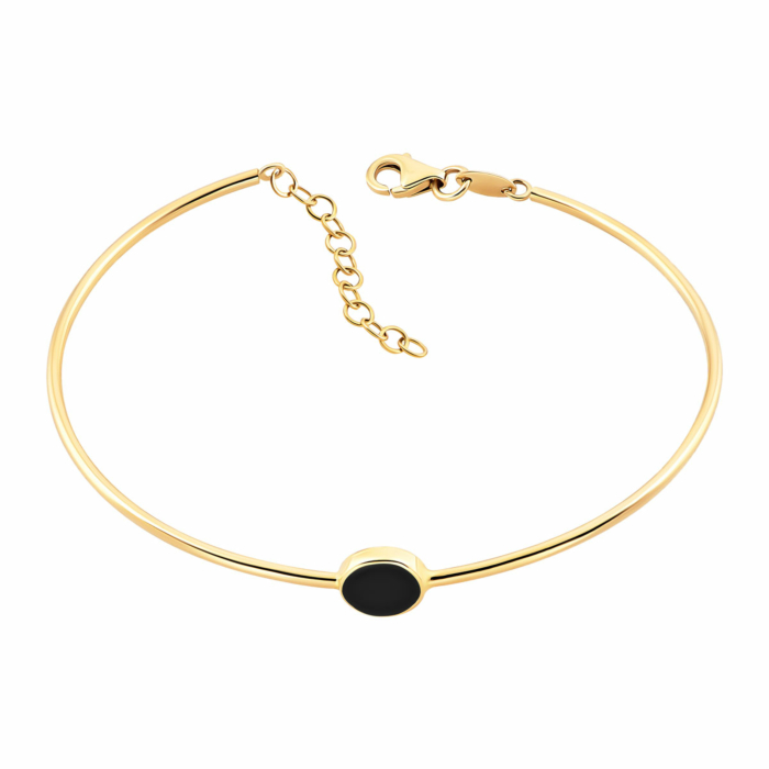 Золотий жорсткий браслет з емаллю.Артикул UG55/13/033/2