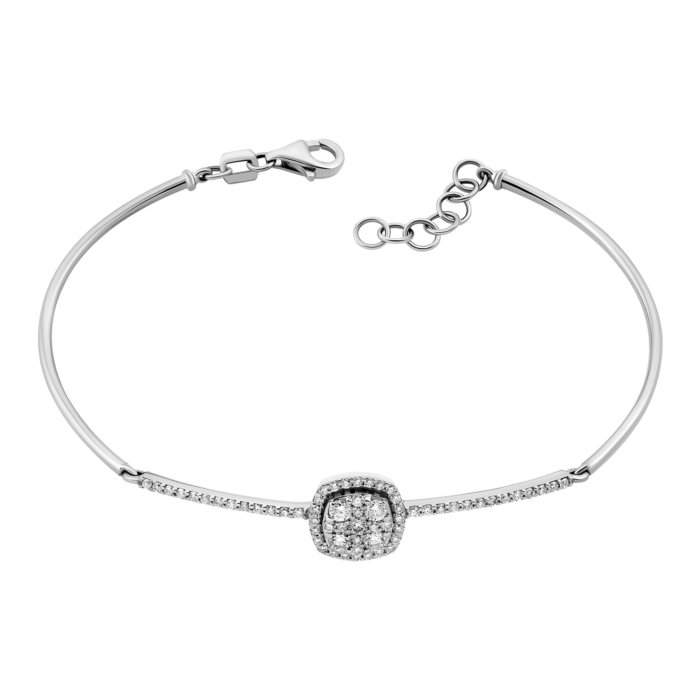 Золотий жорсткий браслет з діамантами.Артикул UG55111010002