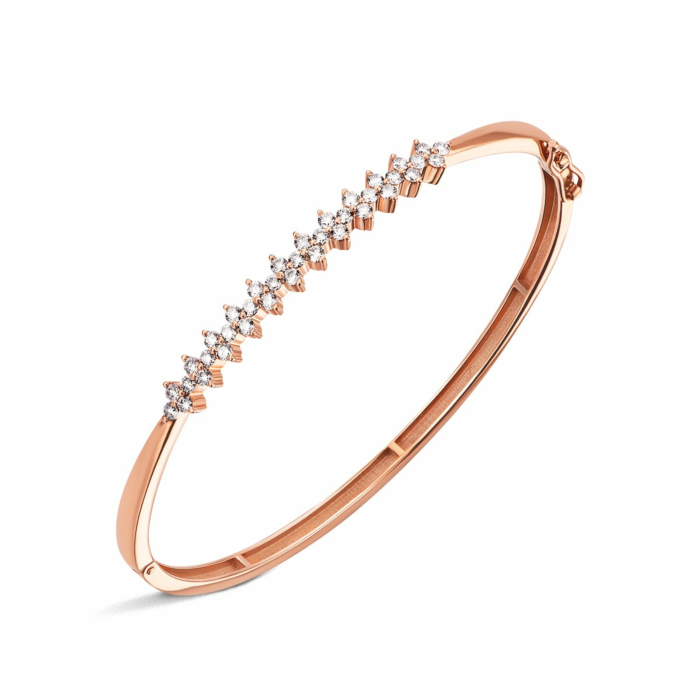 Золотий жорсткий браслет з діамантами. Артикул UG5560097/01/0/8063