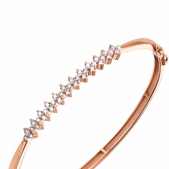 Золотий жорсткий браслет з діамантами. Артикул UG5560097/01/0/8063