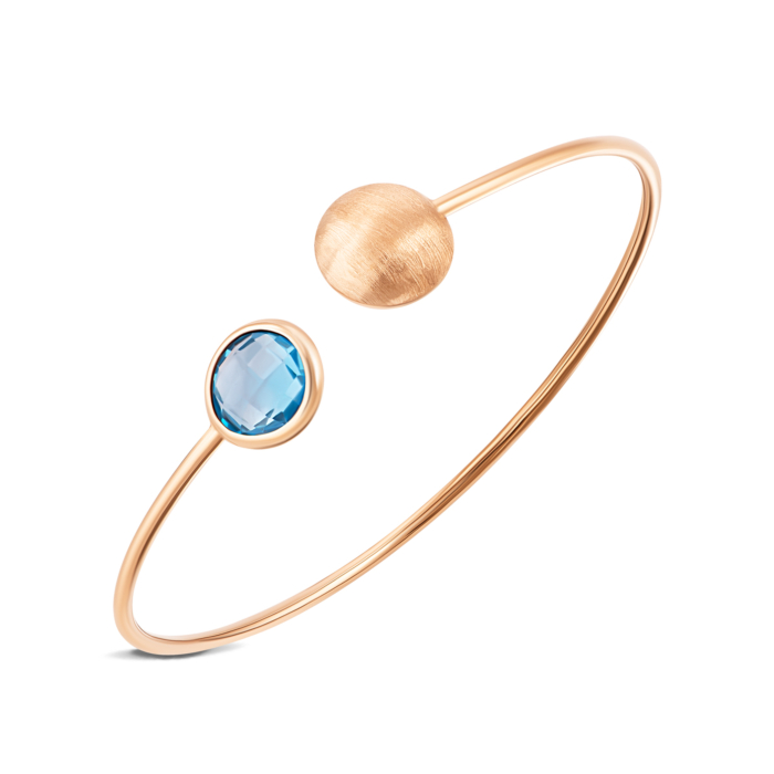 Золотий жорсткий браслет з топазом.Артикул UG5б453тс