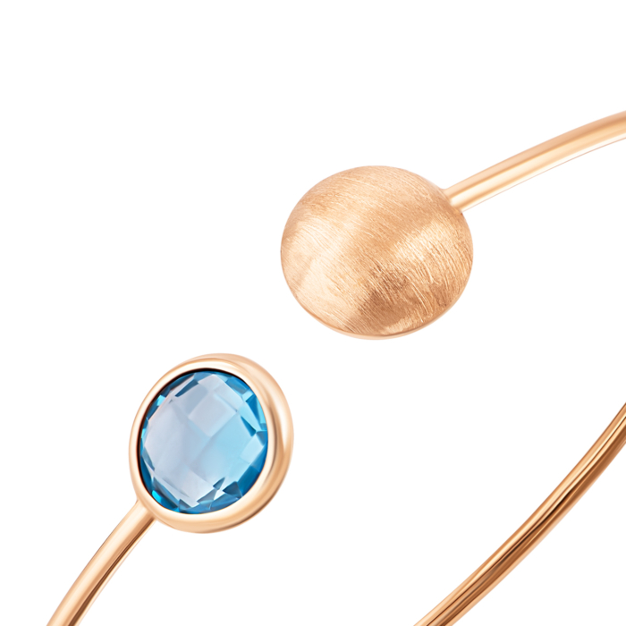 Золотий жорсткий браслет з топазом.Артикул UG5б453тс