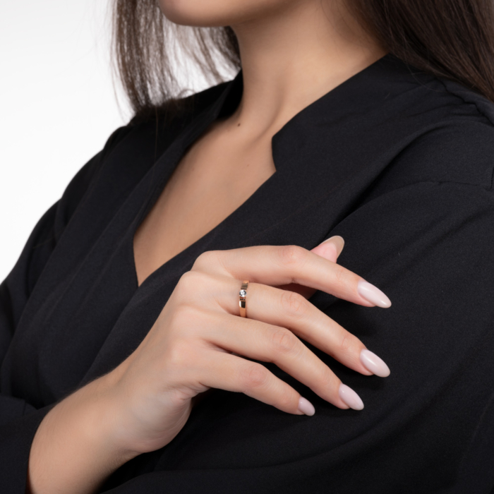 Золота каблучка з діамантом. Артикул 53554/14/3/8566