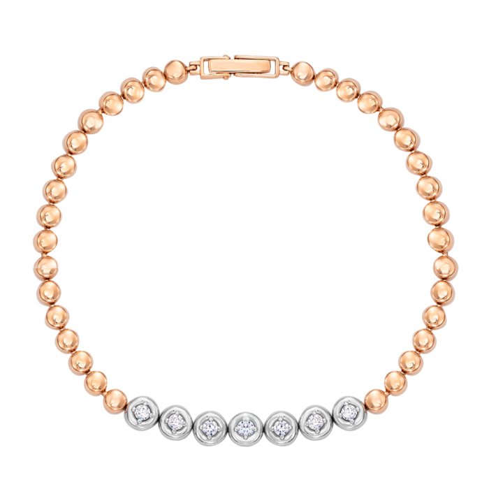 Золотий браслет з фіанітами. Артикул 7134/01/1/52