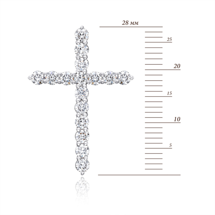 Золотий хрестик з діамантами. Артикул 51927/02/1/8011