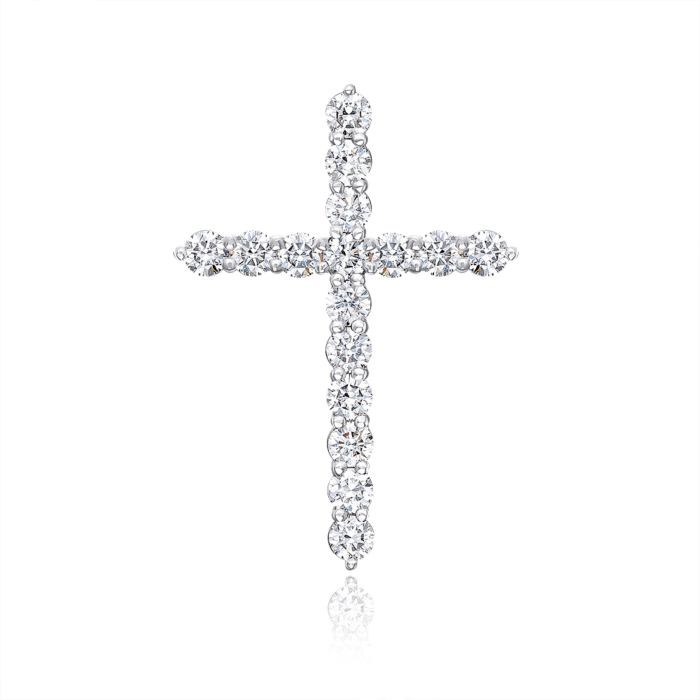 Золотий хрестик з діамантами. Артикул 51927/02/1/8011