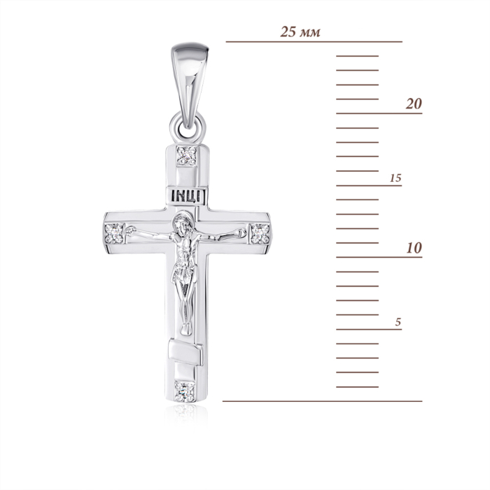 Золотий хрестик з діамантами. Артикул 560095/02/1/8007