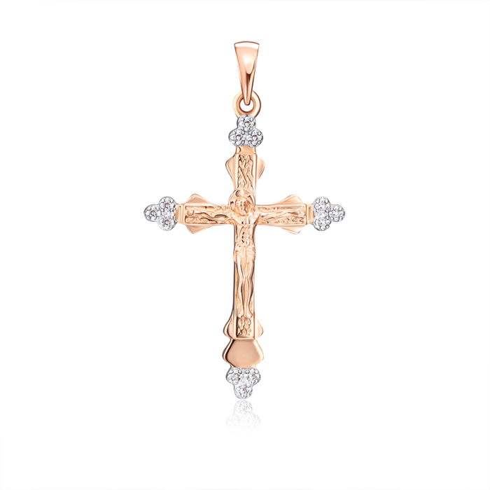 Золотий хрестик з діамантами. Артикул 560100/01/1/8007