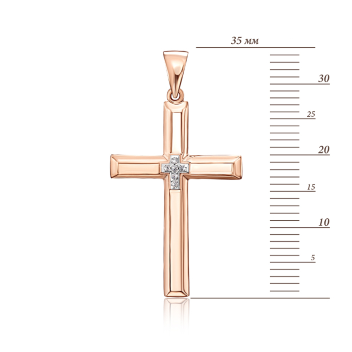 Золотой крестик с фианитами. Артикул 31801/01/1/42