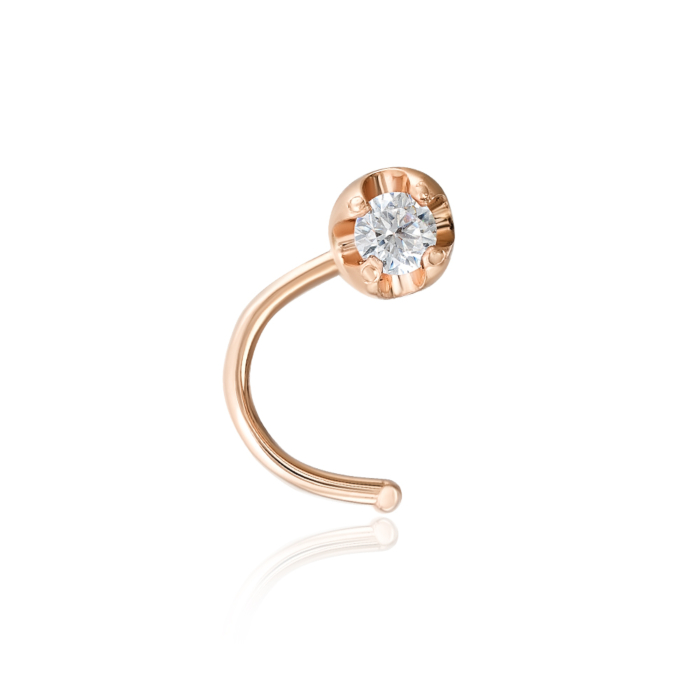 Золотий пірсинг у ніс. Артикул 22436/01/0/46