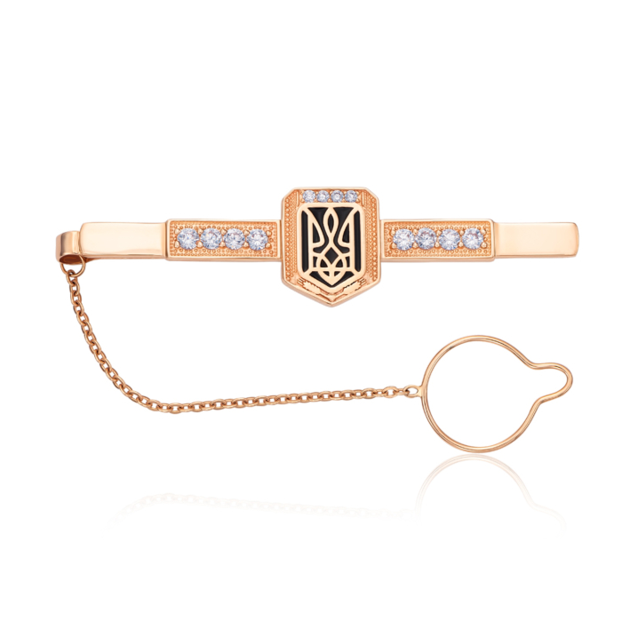Золотий затискач з фіанітами. Артикул 4132/01/0/1213