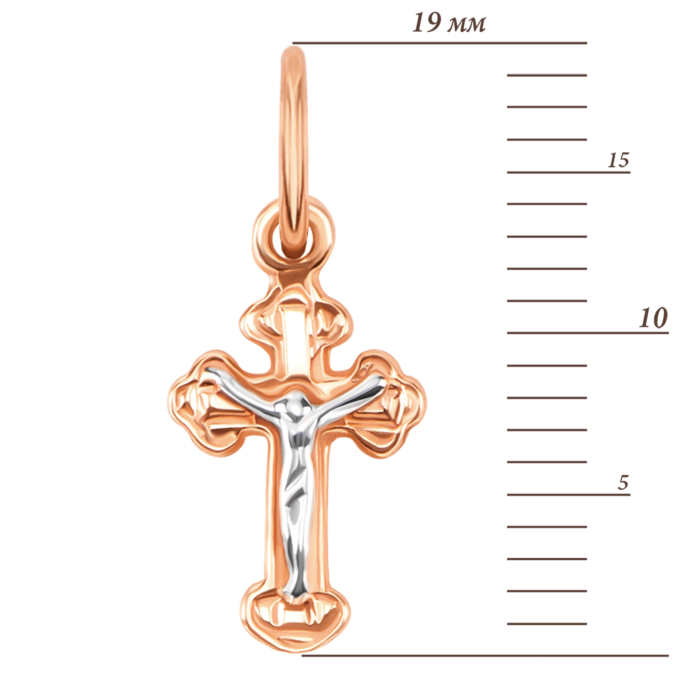 Золотий хрестик. Розп'яття Христове. Артикул UG53012018804