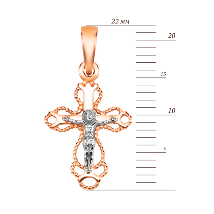 Золотий хрестик. Розп'яття Христове. Артикул UG53903/01/0