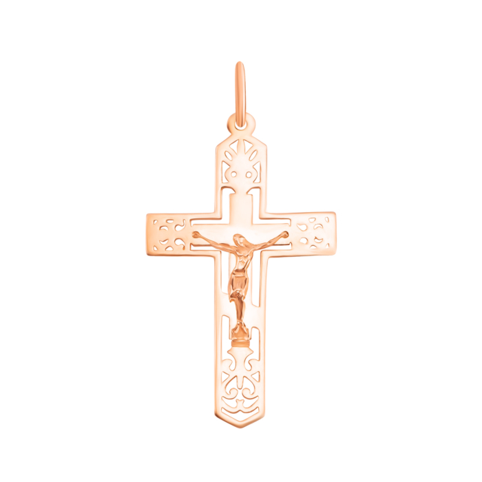 Золотой крестик. Распятие Христа.Артикул UG5300814510101
