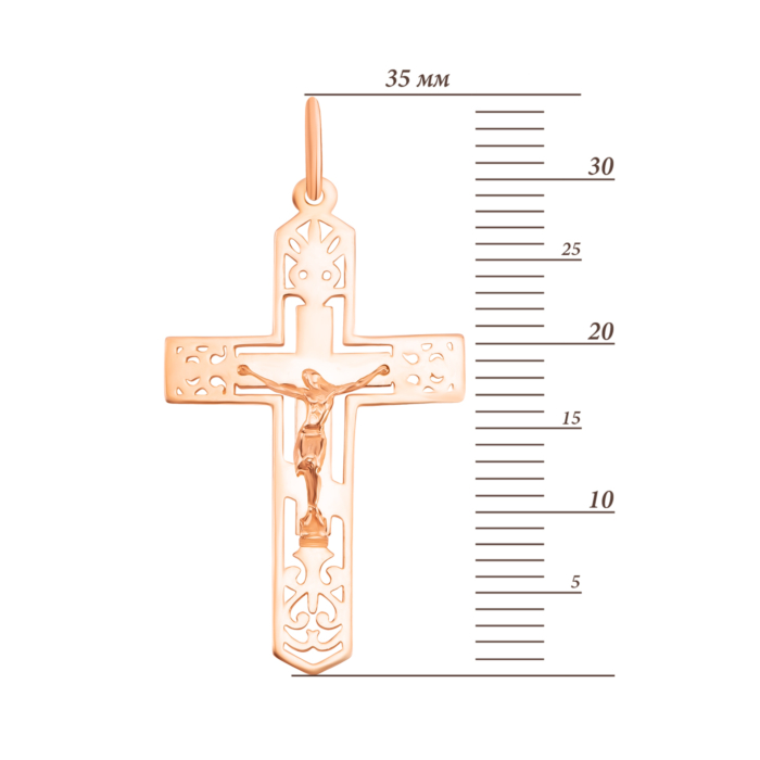 Золотой крестик. Распятие Христа.Артикул UG5300814510101