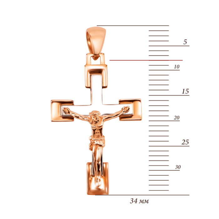 Золотий хрестик. Розп'яття Христове. Артикул UG53012014804