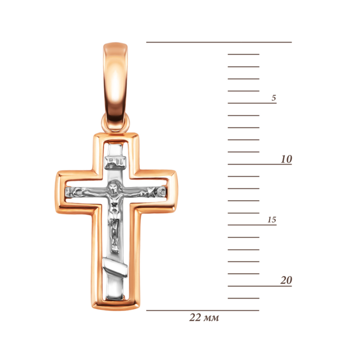 Золотой крестик. Распятие Христа. Артикул UG5КР314и
