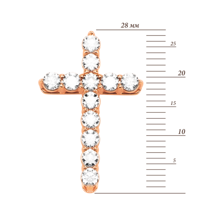 Золотая подвеска Крестик с фианитами Royal. Артикул UG5Кр4183 Royal