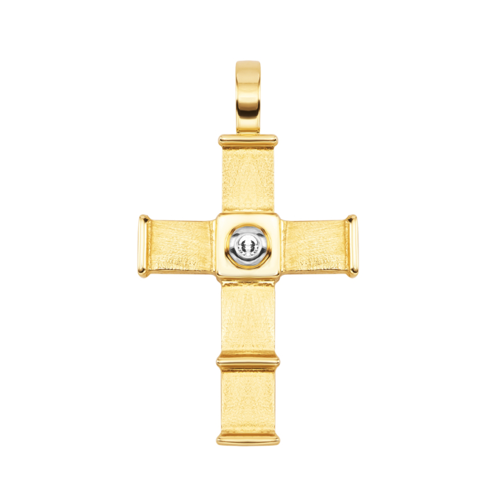 Золота підвіска Хрестик з фіанітом. Артикул UG53/31/034/2