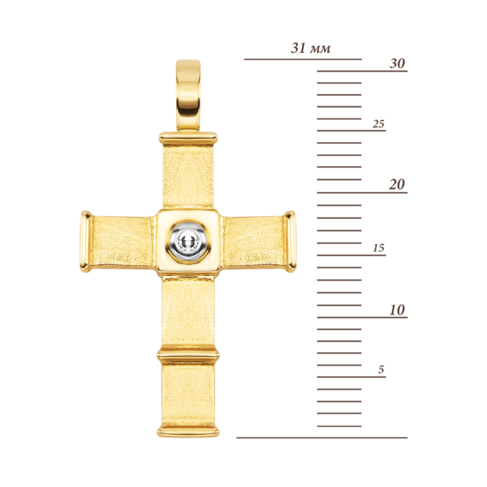 Золота підвіска Хрестик з фіанітом. Артикул UG53/31/034/2