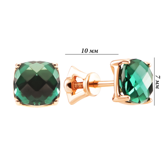 Золоті пусети з вердилітом. Артикул UG5С4165GNS Верд