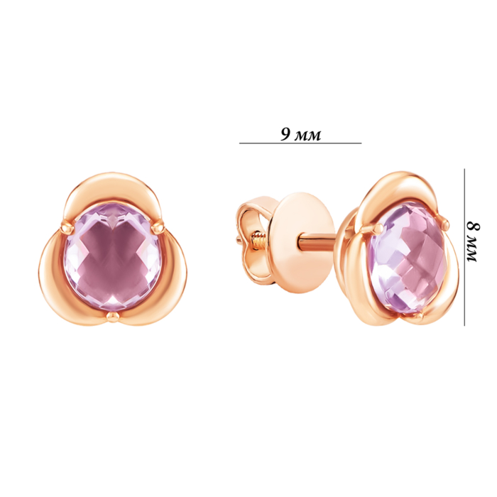 Золотые серьги с голубым кварцем и фианитами. Артикул UG52/50/507
