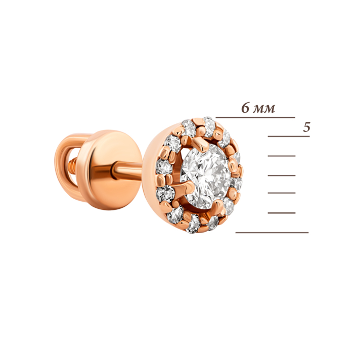 Золотые пуссеты с бриллиантами.Артикул UG52103449201