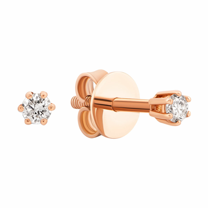 Золотые пуссеты с бриллиантами.Артикул UG52111011401 бр